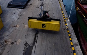 Cargo container handling at the terminal